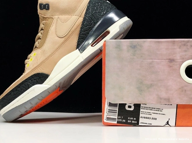 Official Maikesneakers JTH Bio Jordan Air 3 AV6683-200 Beige 0731